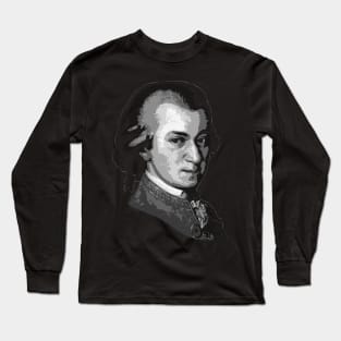 Mozart Black and White Long Sleeve T-Shirt